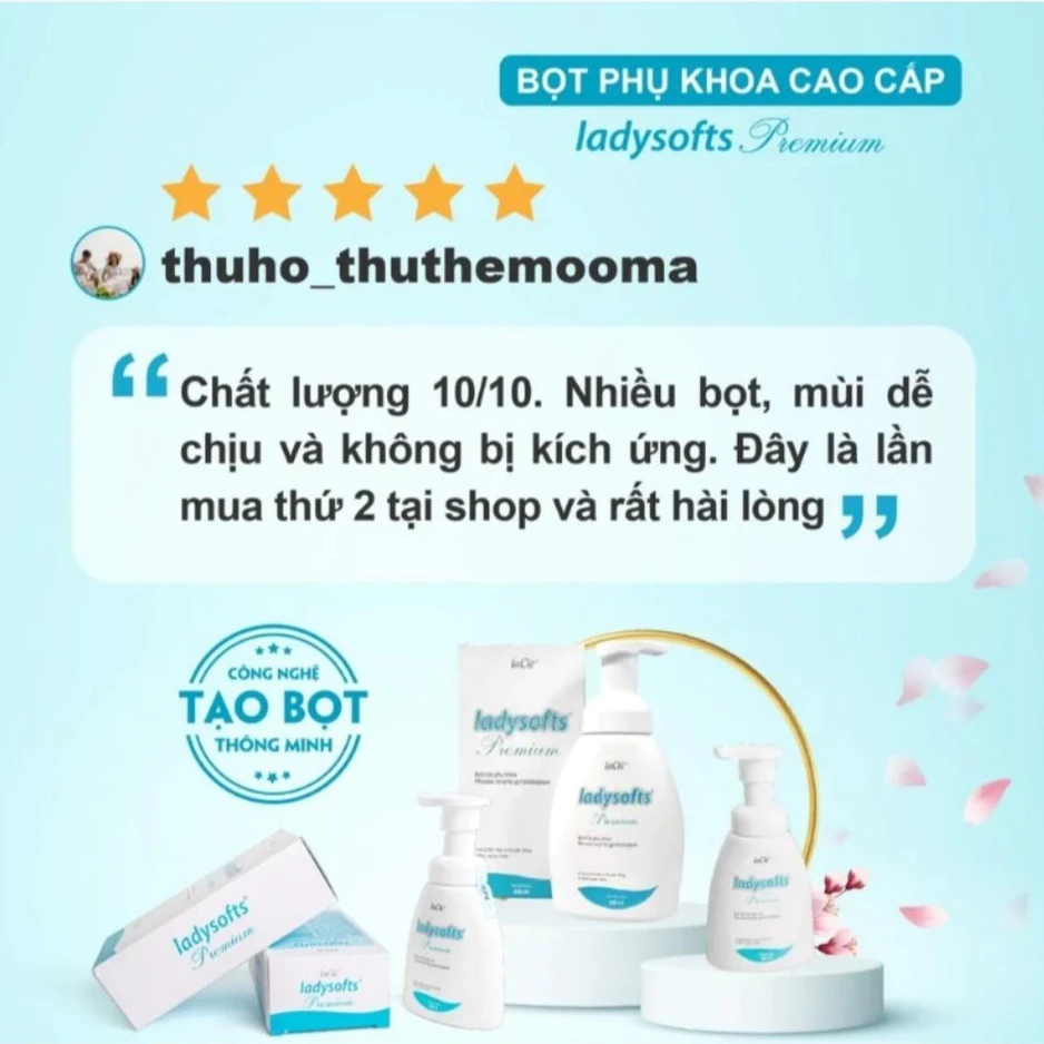 Ladysofts Premium LaClé 100ml – Bọt rửa vệ sinh phụ nữ