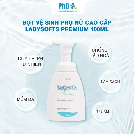 Ladysofts Premium LaClé 100ml – Bọt rửa vệ sinh phụ nữ
