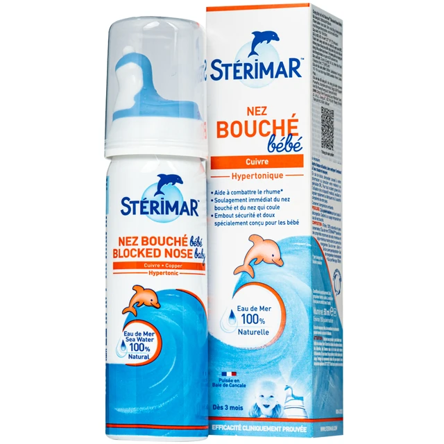 Xịt mũi Sterimar Blocked Nose Baby dùng cho bé sơ sinh từ 3 tháng - 3 tuổi - Giảm nghẹt mũi, viêm mũi 50ml